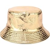 Nanwansu Trendy Waterproof Fisherman Hats Metallic Bucket Hat for Women and Men