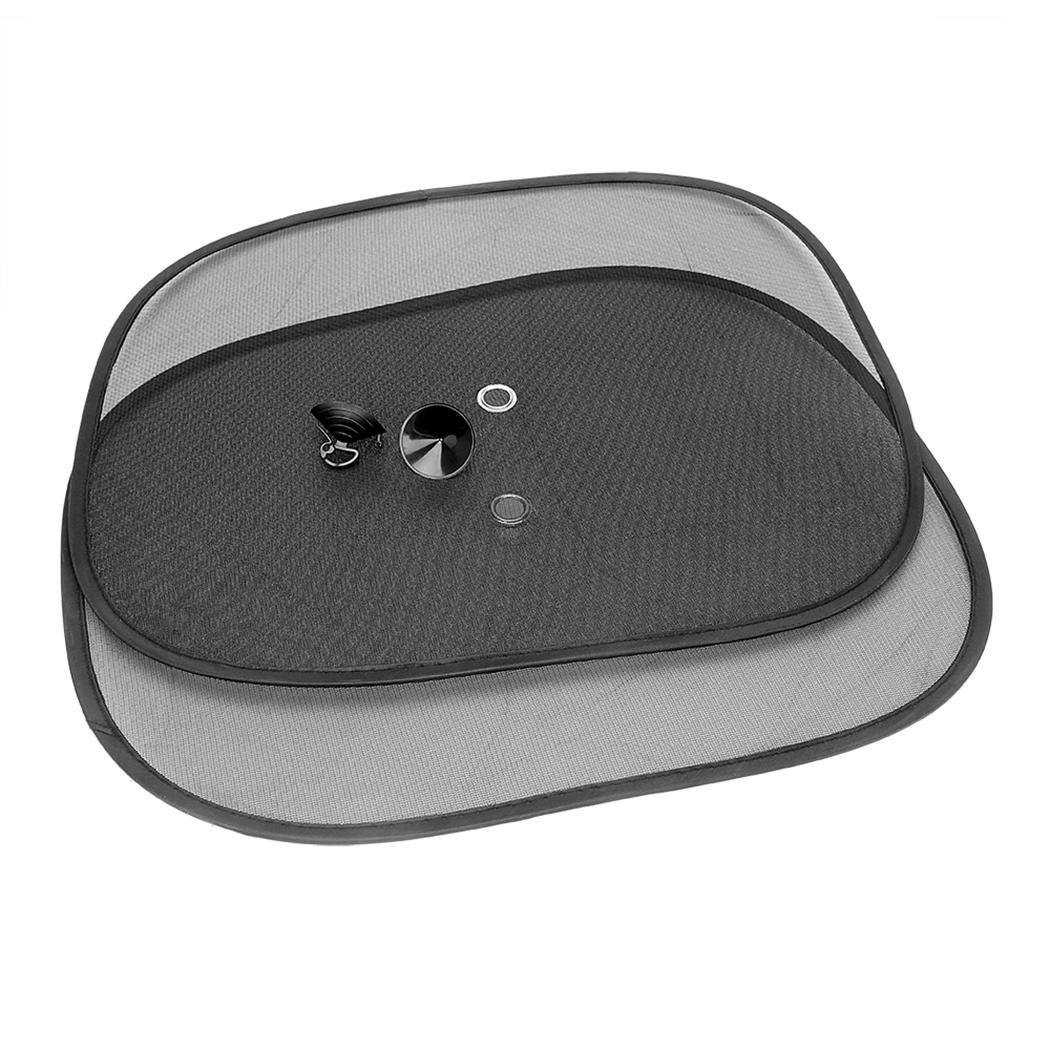 Scallop - Parasole per finestrini anteriori, con ventosa, 2 pezzi, colore: Nero