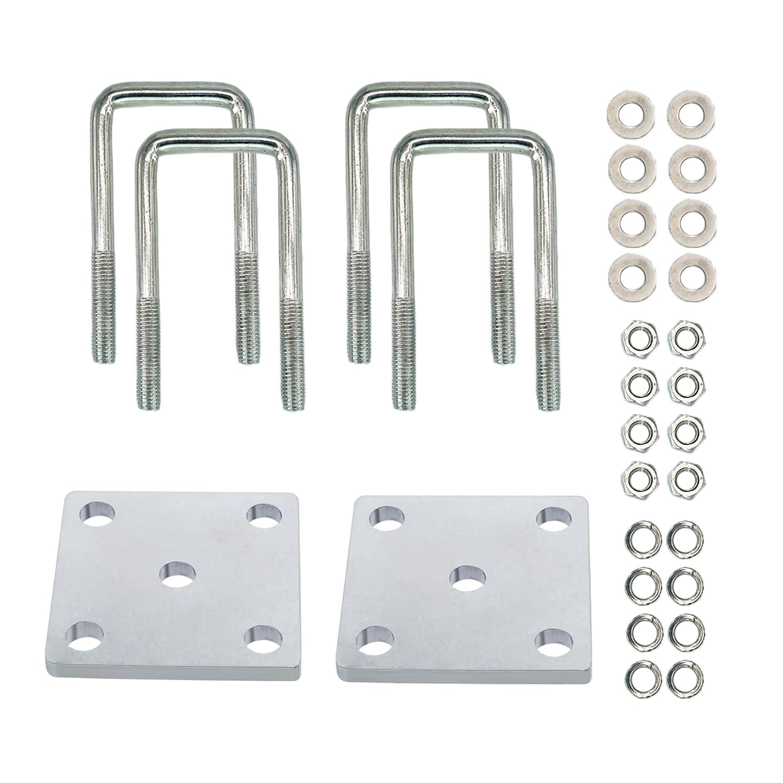 Photo 1 of Fudatong 2PCs Square U-Bolt Kit for Boat Trailer Axle Leaf Springs, Trailer Leaf Spring U Bolts, for 2x2 Axle, 4-3/4" Long, 2 Pack