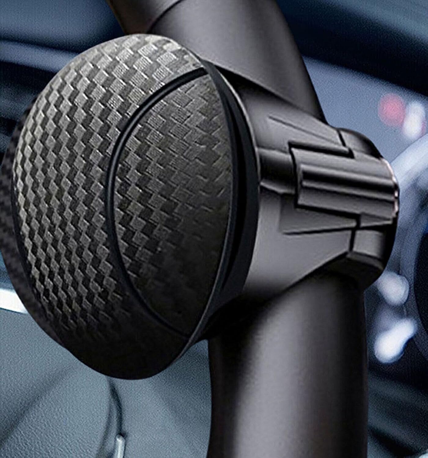 【所ジョージ世田谷ベース掲載】RICAUTO ハンドルスピンナー （新デザイン登場）ベアリング構造 「プロドライバー推奨」 父の日プレゼント 大型トラック 乗用車 ハイエース 軽自動車 スピンナーノブ 取付キット付き (楕円形, カーボン調ブラック) 意匠登録 第1802319号商品画像