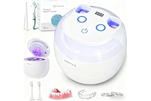 Warmra Ultrasonic Retainer Cleaner, 45kHz Ultrasonic Cleaner for Dentures, 4 Modes for Retainer, Upgraded Large Capacity Desi