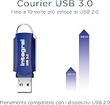Integral 64GB USB 3.2 Gen 1 Flash Drive Courier Blue Up to 100MBs Speed view 3