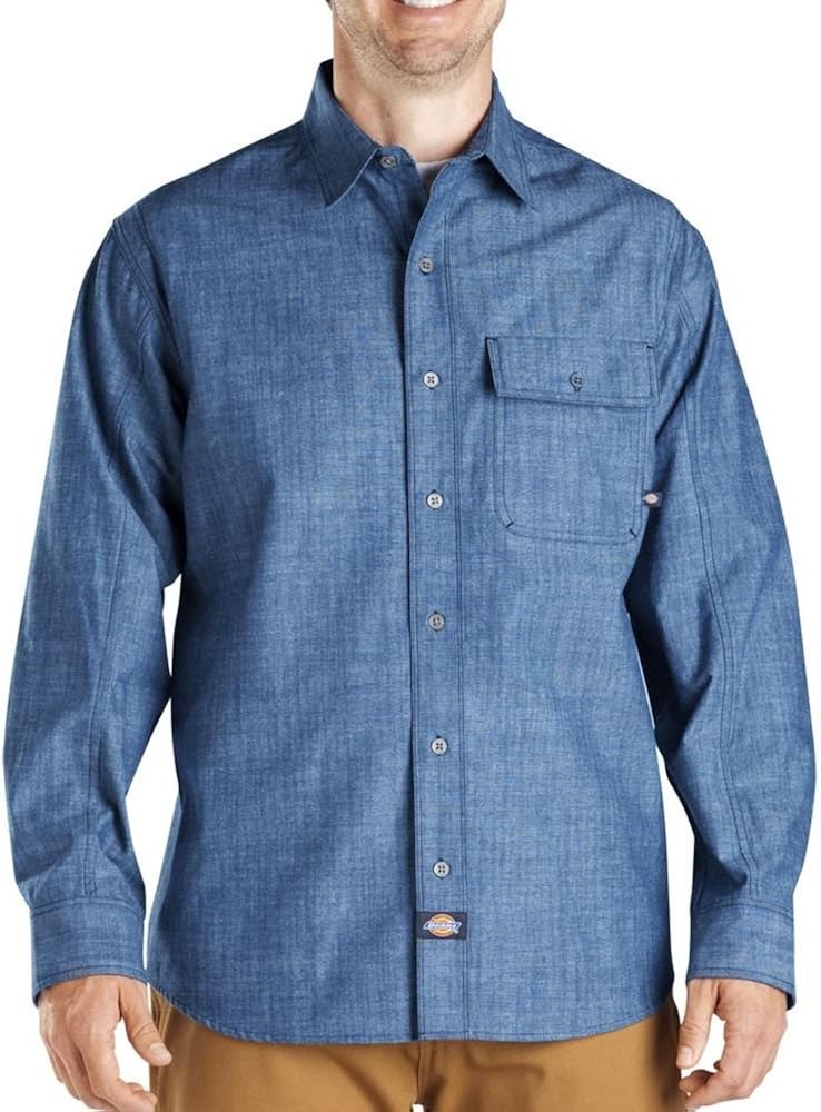 Dickies WL630 Long Sleeve Slub Chambray Shirt at Amazon Men’s
