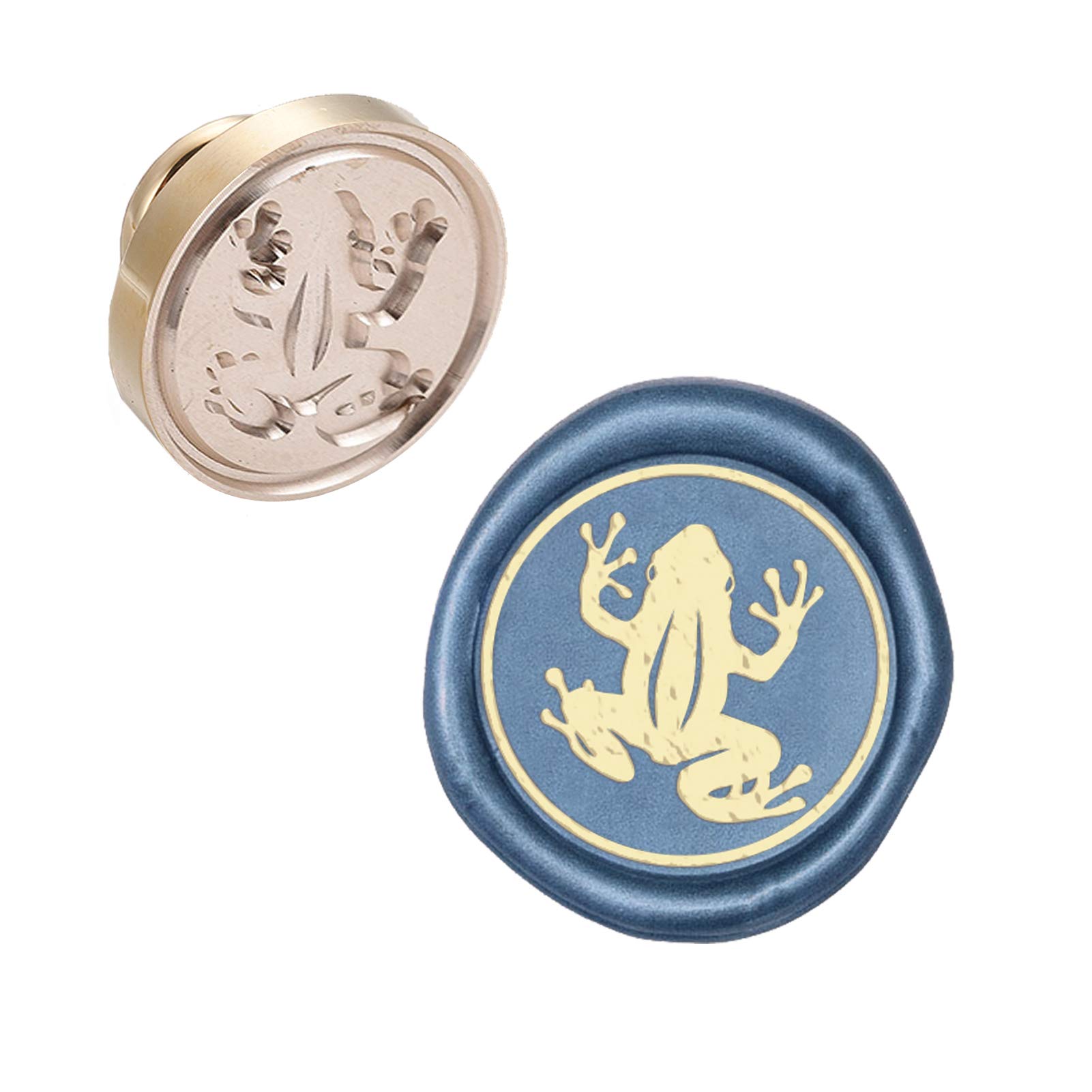 CRASPIRE Wax Seal Stamp Head Frog Removable Sealing Brass Stamp Head for Creative Gift Envelopes Invitations Cards Decoration