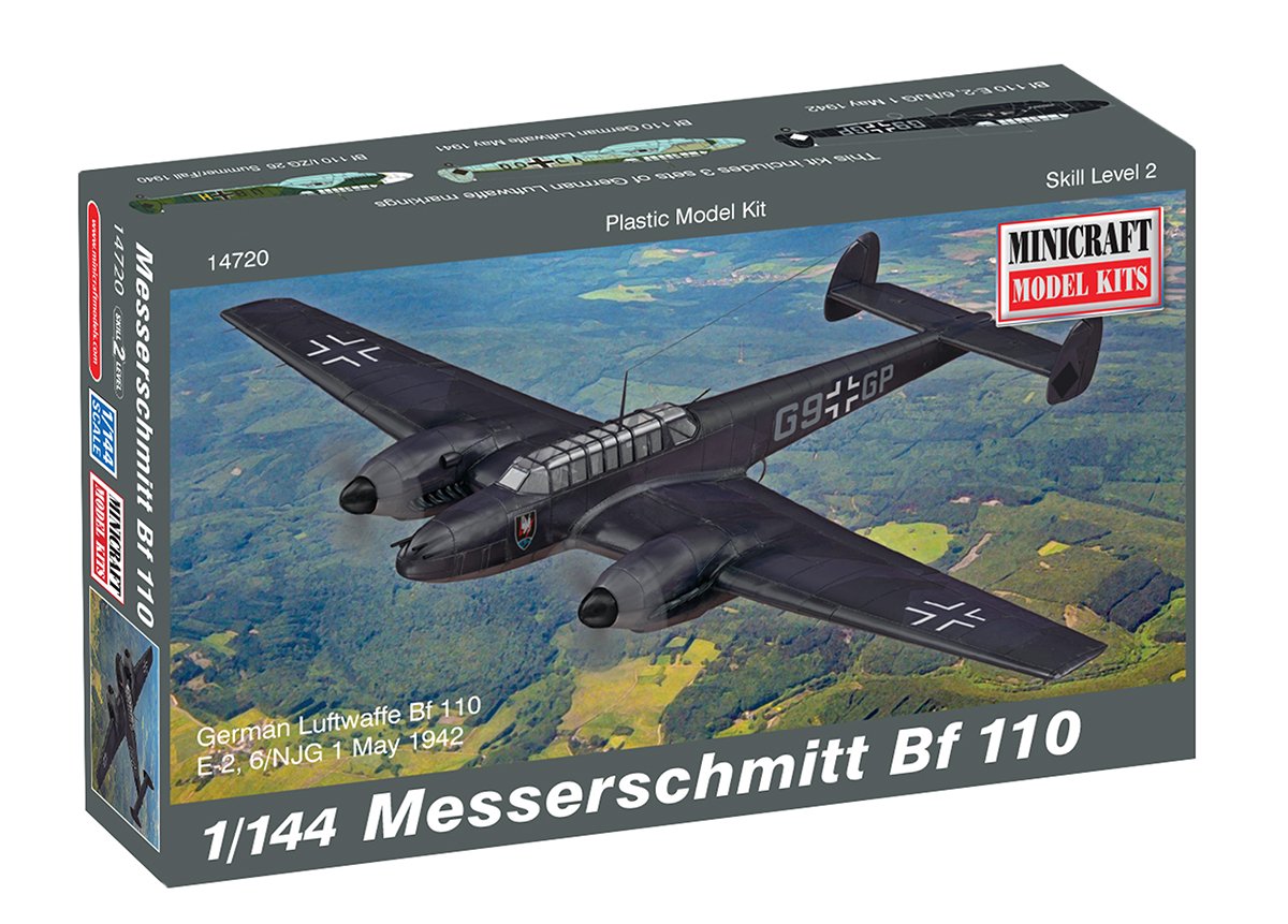Minicraft Platz Bf-110 Messerschmitt 1/144 Scale Model Kit