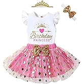DDLUZQual Toddler Kids Baby Girls Birthday Princess Outfits Sleeve Ruffle Shirts + Dot Bubble Tutu Skirt 2PCS Dresses