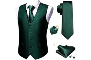 BARRY.WANG Barry. Wang Mens Christmas Vest with Snow/Snowman/Christmas Tree Red/Green Holiday Waistcoat Bowtie Set Party Halloween