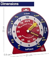 Temple Lodge Early Learning Teaching Clock with Moveable Hands 20cm Magnetic view 3