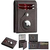 RUNBOX Airtag Wallet for Men Slim RFID Leather 2 ID Window Gifts for Men