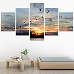 SIGNWIN 5 Panel Canvas Wall Art Modern Art...