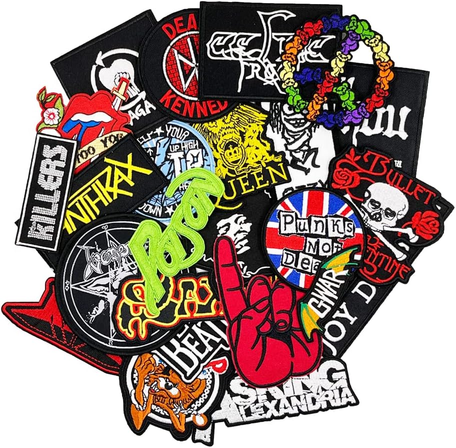 Mixed Media - 24pcs Mixed Music Band Series Embroidered Iron On Patches