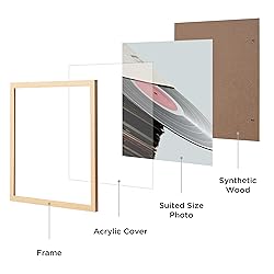 eletecpro 12.5x12.5 Record Frame in Wood Beige Made