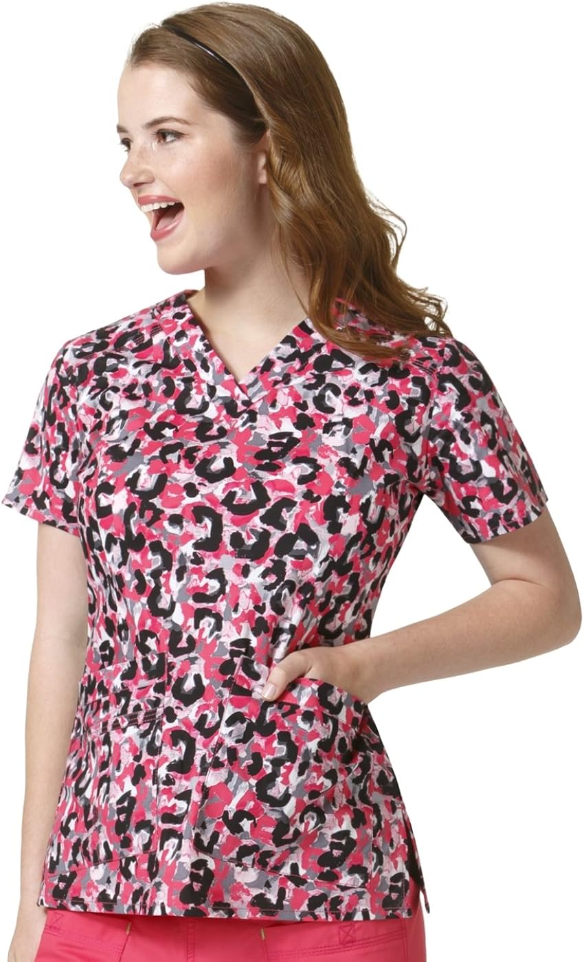 Amazon.com: WonderWink Wonderflex Verity Plus Size Print Women's Scrub Top, Wild Factor, 3X 