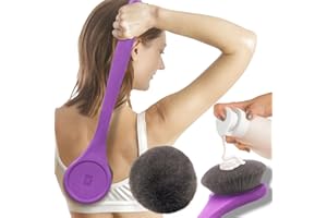 EOICCEOH Lotion Applicator For Back, Feet, Long Handle Curved, Back Sunscreen Applicator for Kids, Women, Ultra Soft Bristles for Ultimate Comfy, Apply Cream Moisturizer, Self Tanner, Purple