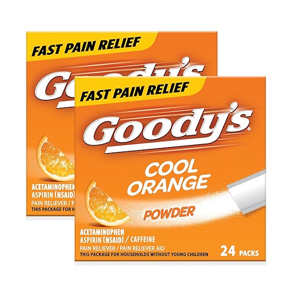 GOODY’S EXTRA STRENGTH HEADACHE POWDER, COOL ORANGE FLAVOR DISSOLVE PACKS, 24 INDIVIDUAL PACKETS (2 PACK)