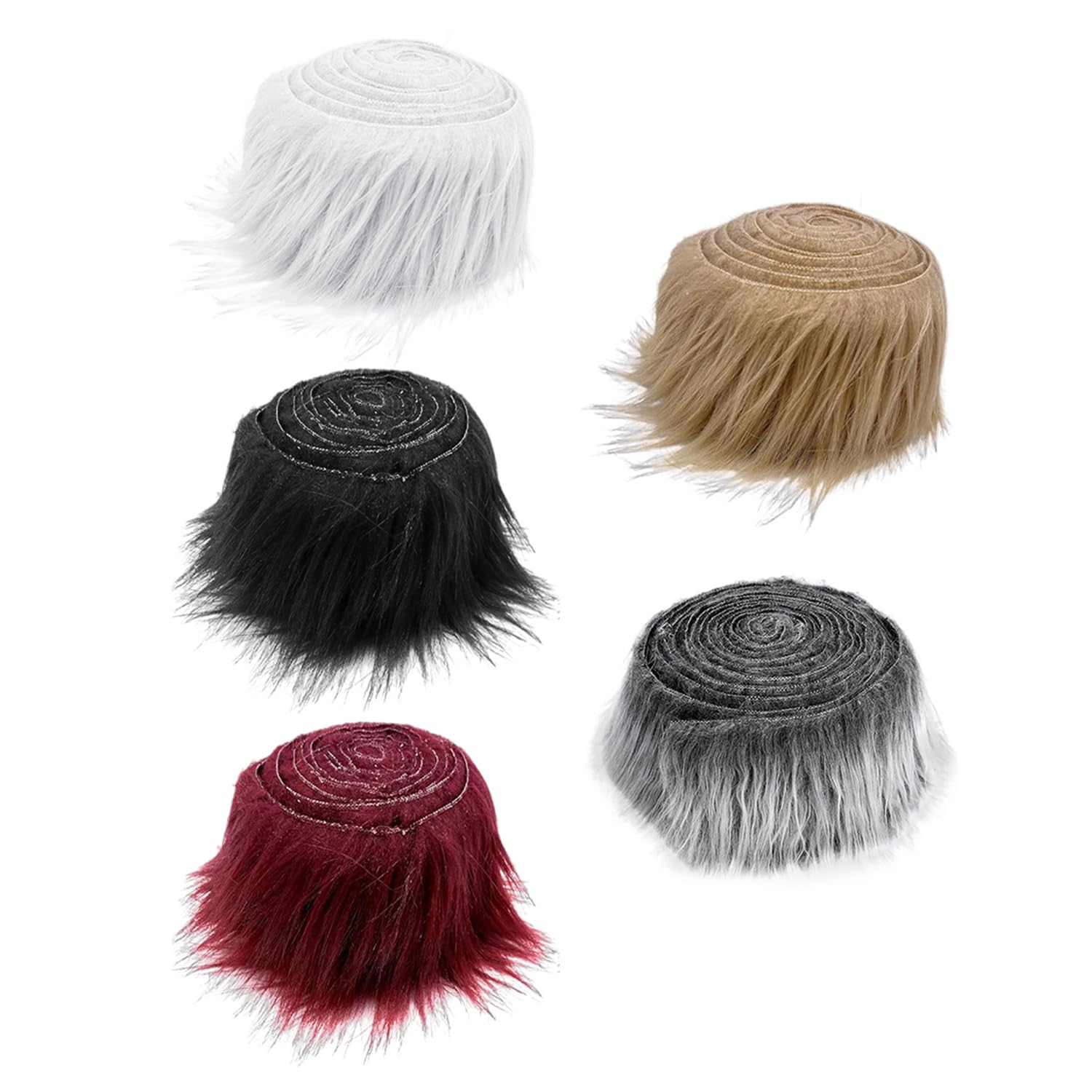 NXPWRC 5 Pieces Plush Faux Fur, Artificial Fur Fabric, Craft Fur, Character Beard, Fabric Fur