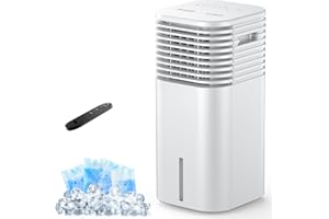 FLOWBREEZE Windowless Portable Air Conditioner, 15H Timer & 120°Oscillation, 3-IN-1 Portable AC Unit with Remote, 2-Gal Tank, 3 Modes & 3 Speeds, Ultra-Quiet 24" Ventless Swamp Cooler for Room Home Office, White