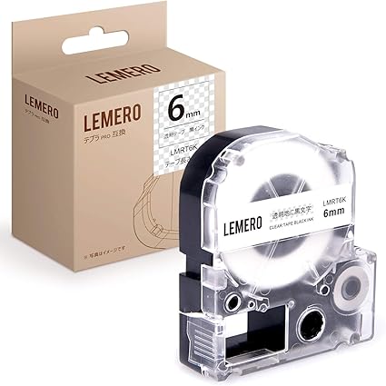 Amazon Lemero キングジム用 St6k 互換テープカートリッジ テプラpro 透明地黒文字 幅6mm 長さ8m テプラテープ テープ 文房具 オフィス用品
