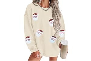 SUPEYA Merry Christmas Sweatshirt Women Christmas Sequin Tops Hoodie Christmas Party Pullover with Pockets