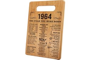 Jettryran 60th Birthday Gifts for Women Men 60 Years Old Birthday Gifts- Vintage 1964, 1964 Poster, Back In 1964 Cutting Board- 60th Birthday Decorations- Turning 60 C006
