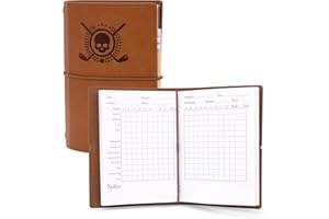 BAIRBRE Golf Scorecard Book Leather Golf Journal Notebook with Golf Pencil Golf Yardage Book Golf Log Book Pocket Golf Score Book Golf Gift for Men&Women Sports and Outdoor Golf Club Accessories