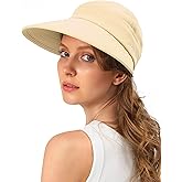 Sun Hats for Womens Wide Brim Visor UV Protection Dual Purpose Hat for Beach Summer Packable Cap