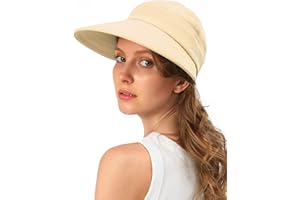 RULALA FANCY Sun Hats for Womens Wide Brim Visor UV Protection Dual Purpose Hat for Beach Summer Packable Cap