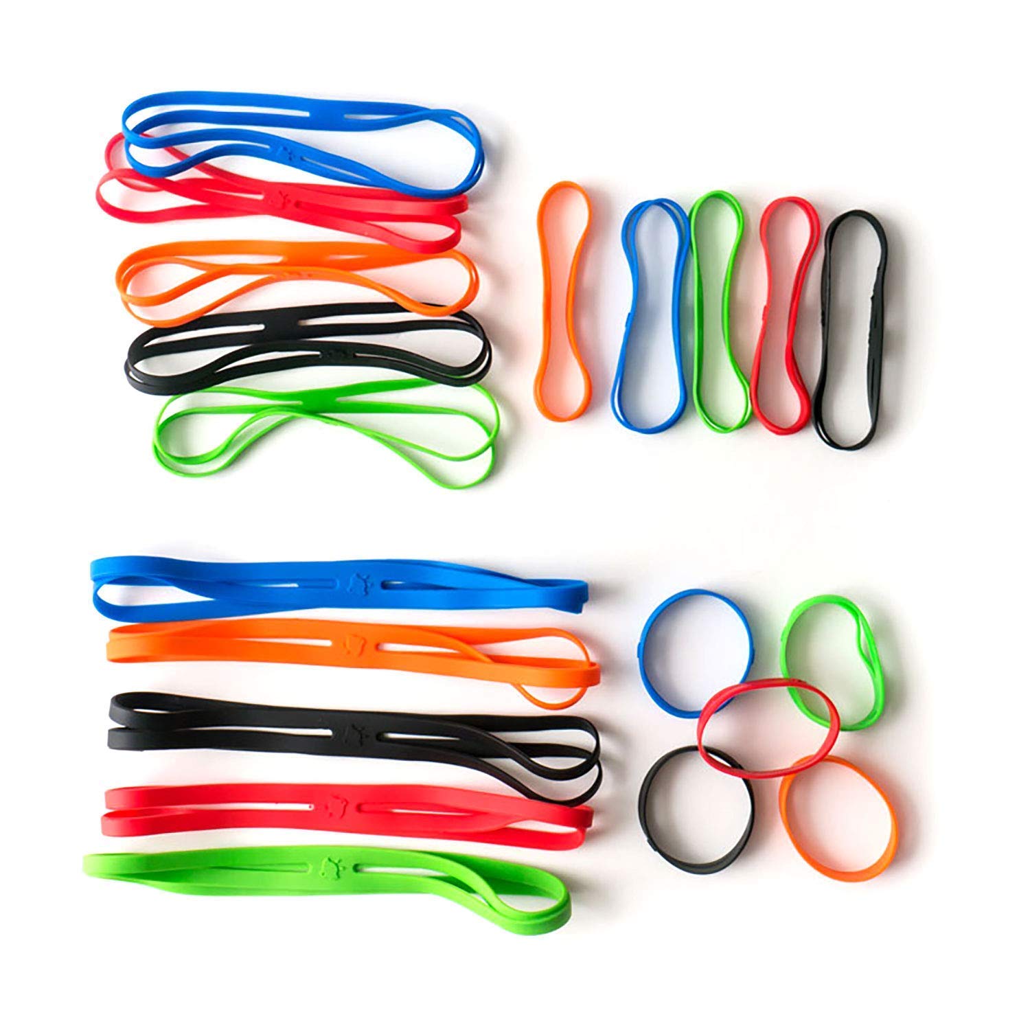 GRIFITI H Band Joes Colorful Cross Style 4, 6, 9, 12 Inch Assorted 20 Pack X Shape Wrist, Folders, Cameras, Art, Cooking, Wrapping, Exercise, Bag, Dungies, Big Strong & Heavy Duty Silicone Long Rubber