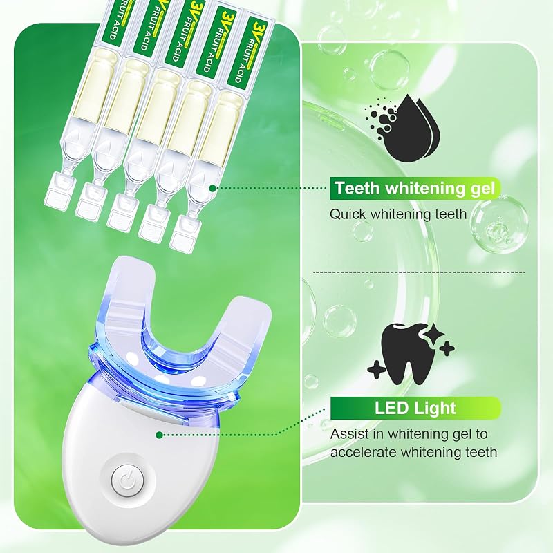 Professionelles Zahnaufhellungsset,10 Whitening-Serum,Zahnbleaching,Effektiv Flecken Entfernen für Weiße Zähne zu Hause,Teeth Aufhellung für ein strahlendes Lächeln,Für Damen und Herren