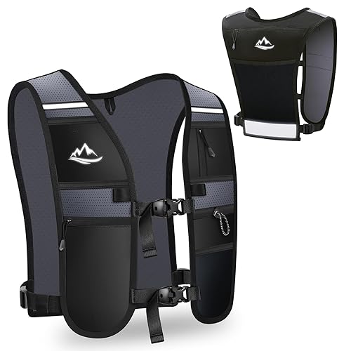 Rolgno Reflective Running Vest, Lightweight & Adjustable Hydration Vest, Breathable & Durable Running Backpack for Women and Men, RunningWater Vests with 2L Large Compartment for Cycling Hiking