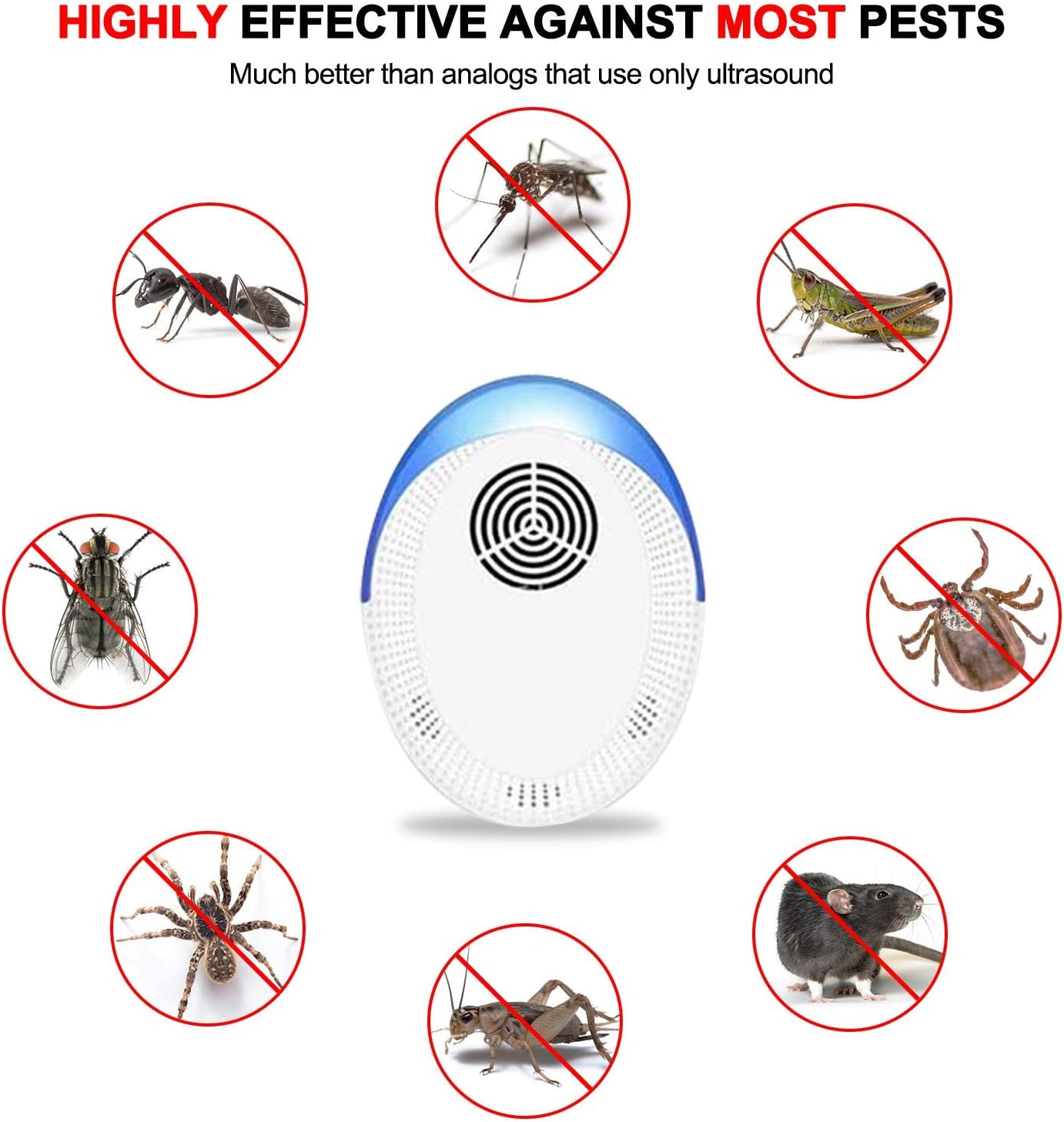 Ultrasonic Pest Repeller 6 Pack, Indoor Pest Control, Ultrasonic Pest Repellent, Indoor Pest Control for Home, Kitchen, Office, Warehouse, Hotel : Garden & Outdoor