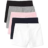 The Children's Place,Girls,Cartwheel Shorts,Black/Grey/Pink/Tidal/White 5-Pack,Large