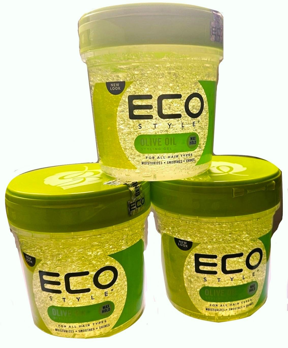 3 x Eco Styler Olive Oil Styling Gel - Hair Gel 473 ml (Total - 1.42 L)