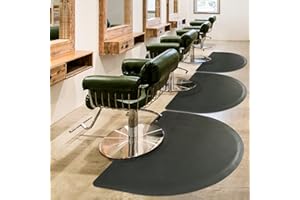Salon Mat for for Hairstylist 3’x5′ Barber Shop Anti-Fatigue Salon Standing Chair Mat – Black Semi Circle 1/2″ Thick Comfort Salon Mat, Hair Cutting Hairdressing Equipment