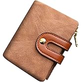 AOXONEL Women's Rfid Small Bifold Leather Wallet Ladies Mini Zipper Coin Purse id card Pocket,Slim Compact Thin