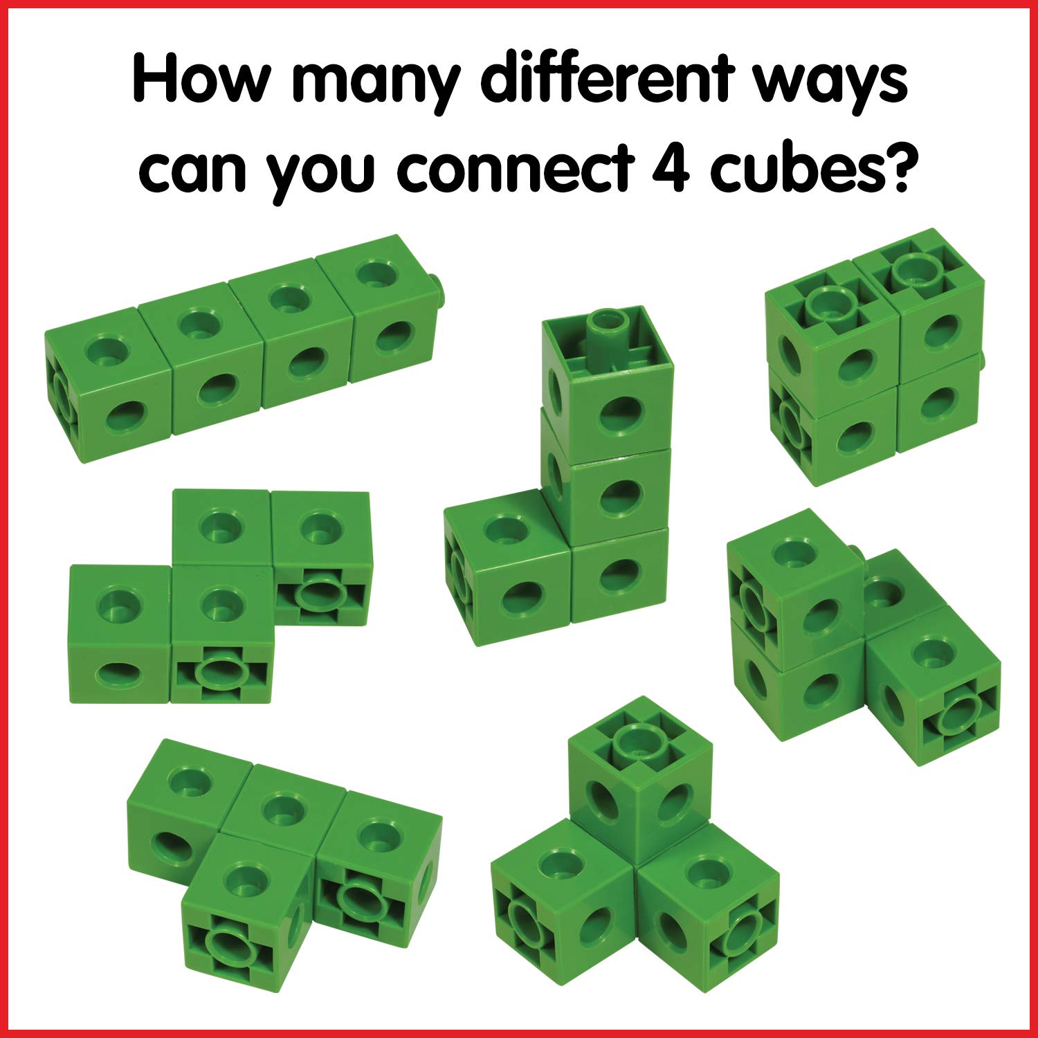 Edx Education Linking Cubes - in Home Learning Toy for Early Math - Set of 100 - .8 inch Size - Connecting Blocks - Preschoolers Aged 3+ and Elementary Aged Kids: Industrial & Scientific