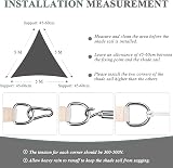 Teynewer 5x5x5m Triangle Shade Sail Waterproof UV 98% Light Grey with Rope view 7
