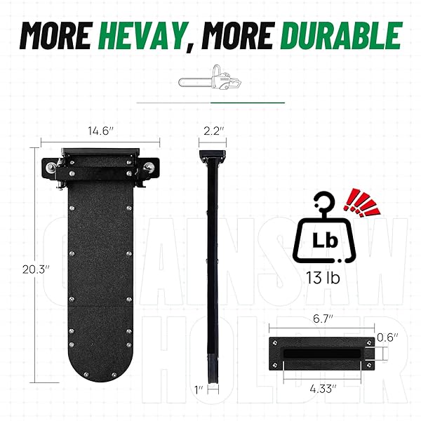 LOOKFOX HEAVY-DUTY CHAINSAW HOLDER FOR TRACTOR, FITS ALL CHAINSAW SIZES, 13LB-SIDE OPEN DOOR BRACKET+SAW SCABBARD, PORTABLE&STURDY&ANTI-SHAKE, UNIVERSAL CHAINSAW MOUNT CARRIER KIT FOR ATVS/UTVS/TRUCKS