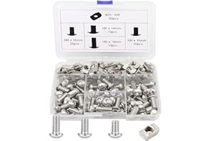 BLCCLOY 120Pcs 4040 Aluminum Extrusion Hardware Kit - M8 T Slot Nuts & Bolts 10Pcs M8x14, 40 M8x16, 10 M8x18, 60Pcs 40 Series M8 Drop-in T Nuts, Compatible with 4040 4080 Extrusion Accessories