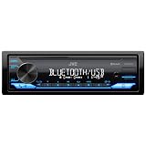 JVC KD-SX27BT Car Stereo with Bluetooth, 100W Digital Media Receiver, 1.5A USB to Charge Devices, Single DIN Head Unit, AM/FM, Aux-in, JVC Remote App