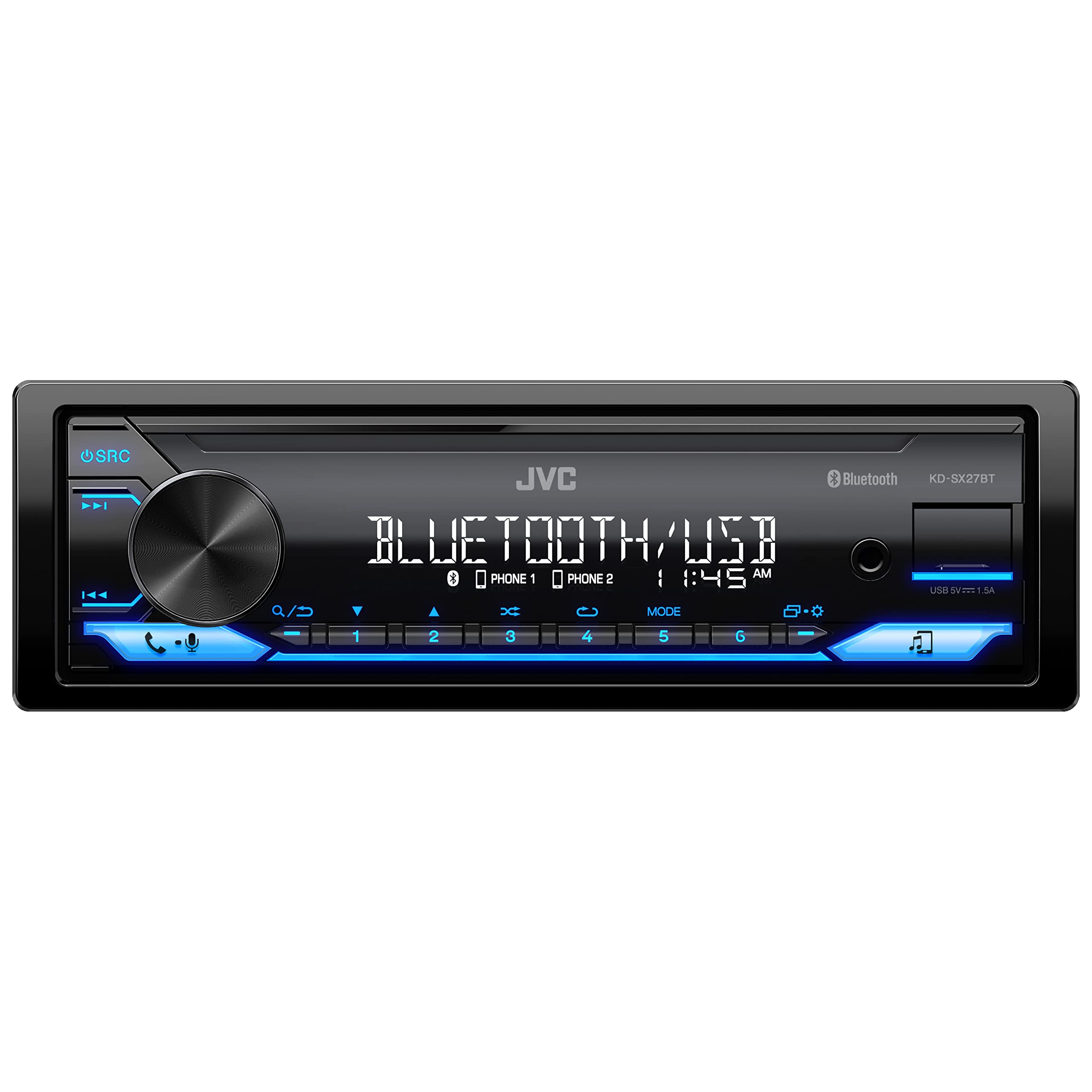 JVC KD-SX27BT Car Stereo with Bluetooth, 100W Digital Media