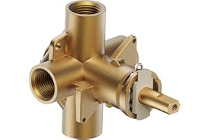 Ahenbal 2510 Pressure Balancing Tub and Shower Valve, Compatible with Moen Posi-Temp Trim Kit,1/2-Inch IPS Connections, Four Port,Brass material