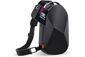 COOWPS Sling Bag for Nintendo Switch 2/ROG Xbox Ally X/Steam Deck/Switch OLED, Large Capacity Carrying Case with EVA Hard She