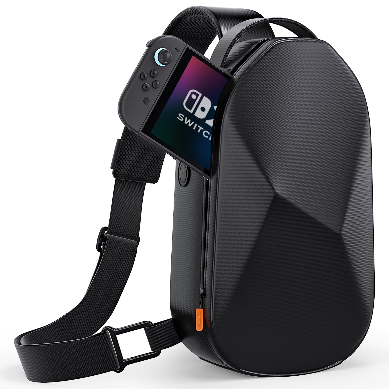 Photo 1 of COOWPS Sling Bag for Nintendo Switch 2 (2025)/PlayStation Portal/Steam Deck, Stylish Portable Crossbody Bag with EVA Hard Shell External Thickened Lining Full Protection Game Console Travel Pouch