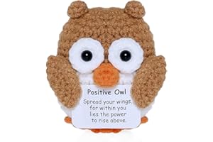 MSEHKM Handmade Crochet Owl Emotional Care knitted Owl Stuffed Crafts Owl Plush for Funny Gag/Christmas/Encouragement