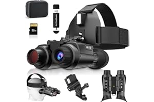 Hojocojo Night Vision Goggles, 1312FT Digital Infrared Head-Mounted Night Vision Binoculars Goggles for Helmet, Hands Free, 4K Video Photo, Digital 8X Zoom