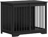 Hzuaneri Dog Crate Furniture 81 cm Double Door Barn Door Anti-Chew Black view 9