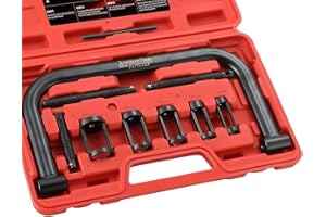 ATPEAM Valve Spring Compressor Tool Kit Set with C Clamp | Collet Pusher Adapters and Valve Lapper for Motorcycle, ATV, Car, 