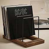 Decorative Vinyl Record Storage For Up to 75 Single Records - LP Holder | Neatly Holds Up to 75 Records - Sleek Decorative Vinyl Storage Rack for Your Living Room, Home Office or Studio