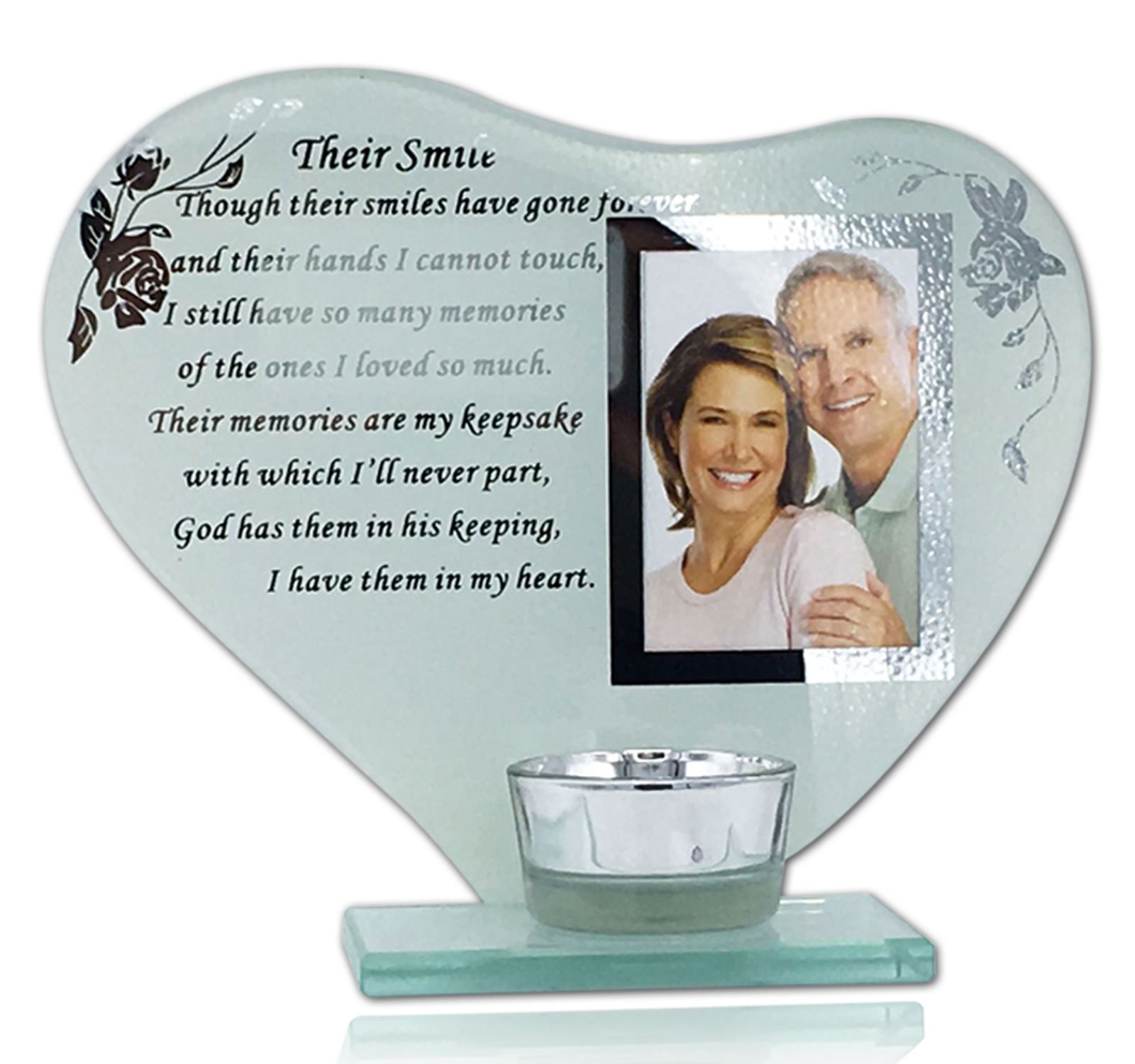 Budgetline Their Smile Ornament Her/His Smile Photo Frame Inspiration Poem Memory Plaque